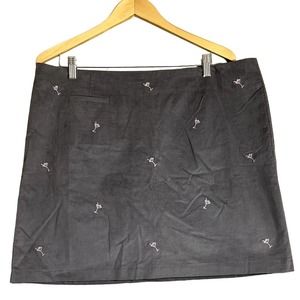 Golftini Woman’s Golf Skort Grey Corduroy Embroidered Martinis Skirt Size 16 NEW